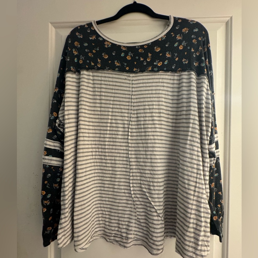 Striped shirts with flower print